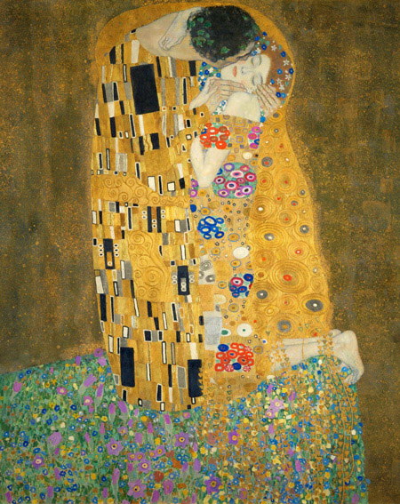 Постеры Поцелуй Густав Климт репродукция мужчина и женщина