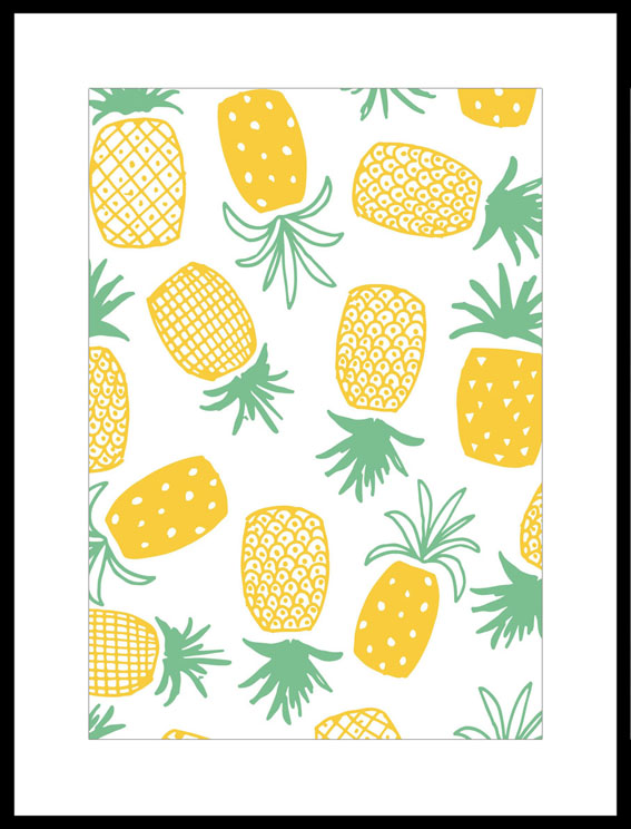 Постер с ананасами