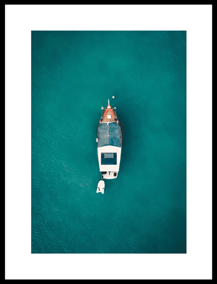 Постер с Яхтой в море бирюзовом