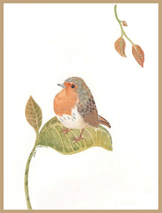 Постер "Птичка на листике"
