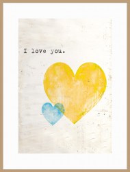 Постер с желтым с сердцем