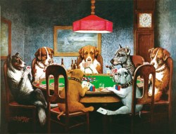 Постер Собаки играющие в покер репродукция матовая бумага картина
